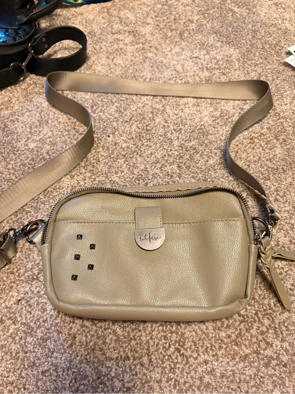 Olive Crossbody Bag with Stud Accent Radrev